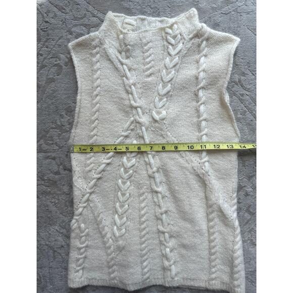 Sleeveless Cable Knit Sweater Vest ZARA Ivory White Women’s Small NWT - Picture 6 of 7